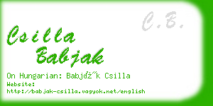 csilla babjak business card